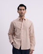 Fused Linen Tailored Shirt In Beige