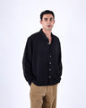 Relaxed Drape Over-Shirt In Black