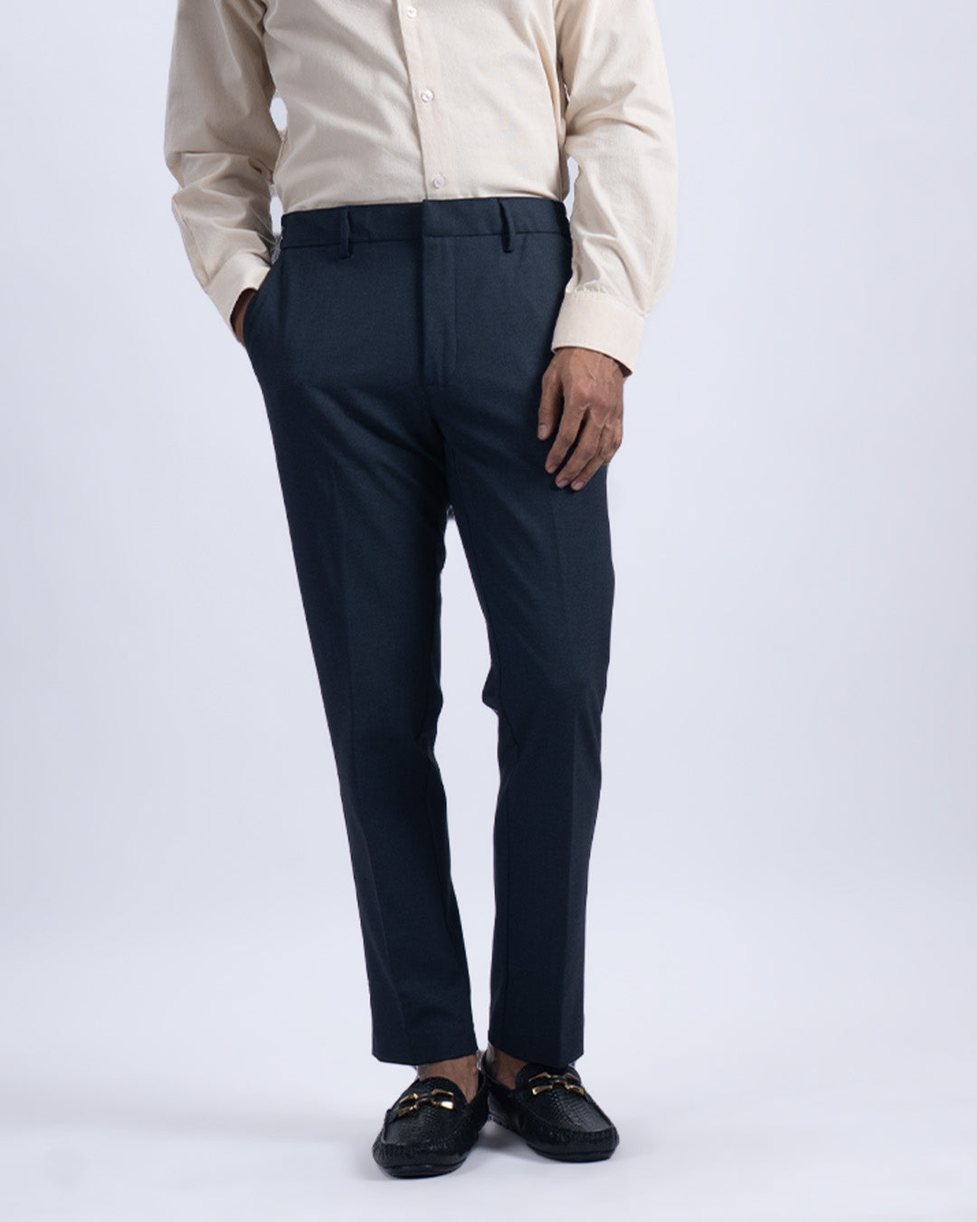 Easy Iron Flexi Tailored Trouser In Navy
