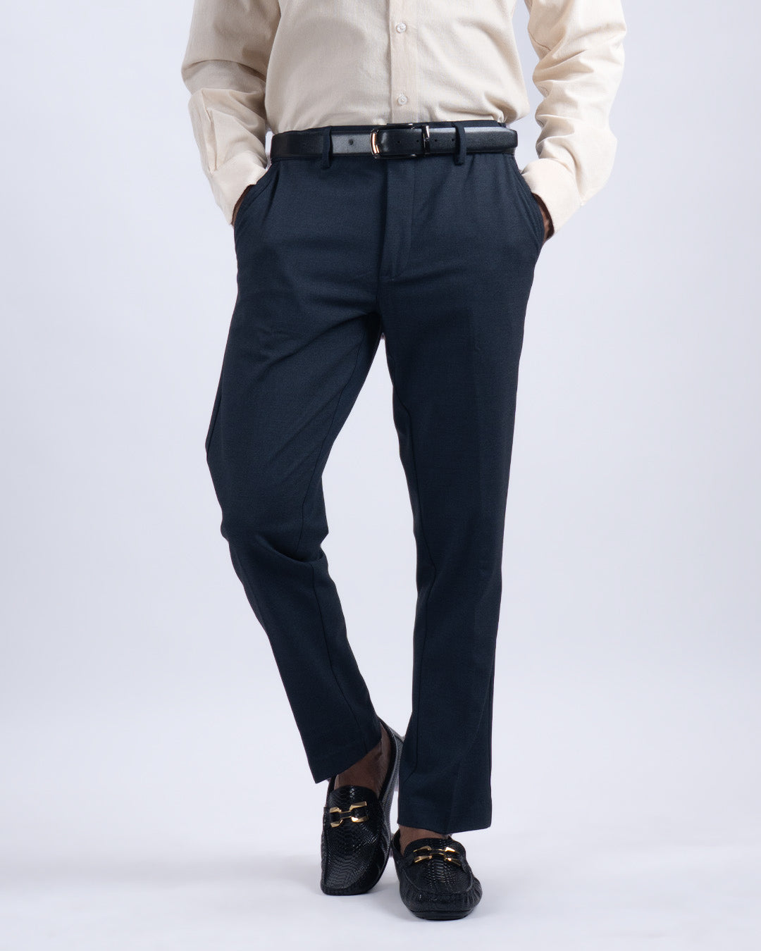 Easy Iron Flexi Tailored Trouser In Navy