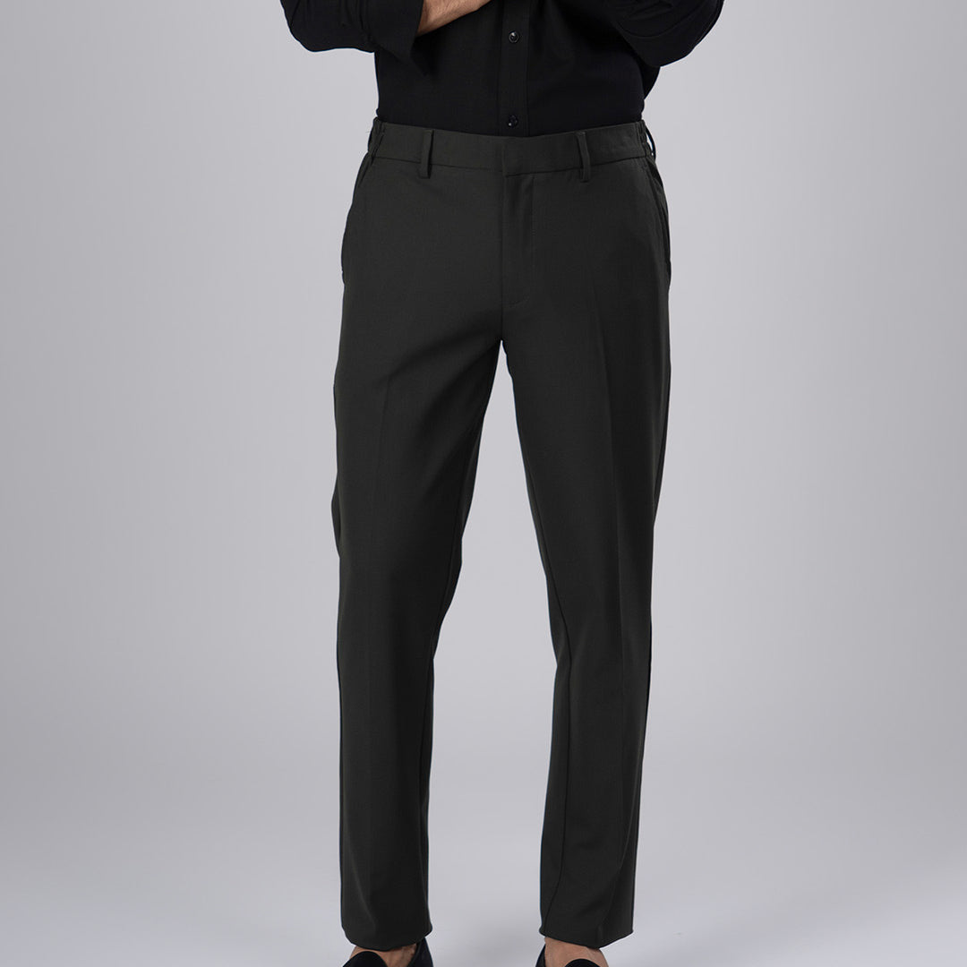 Easy Iron Flexi Tailored Trouser In Olive