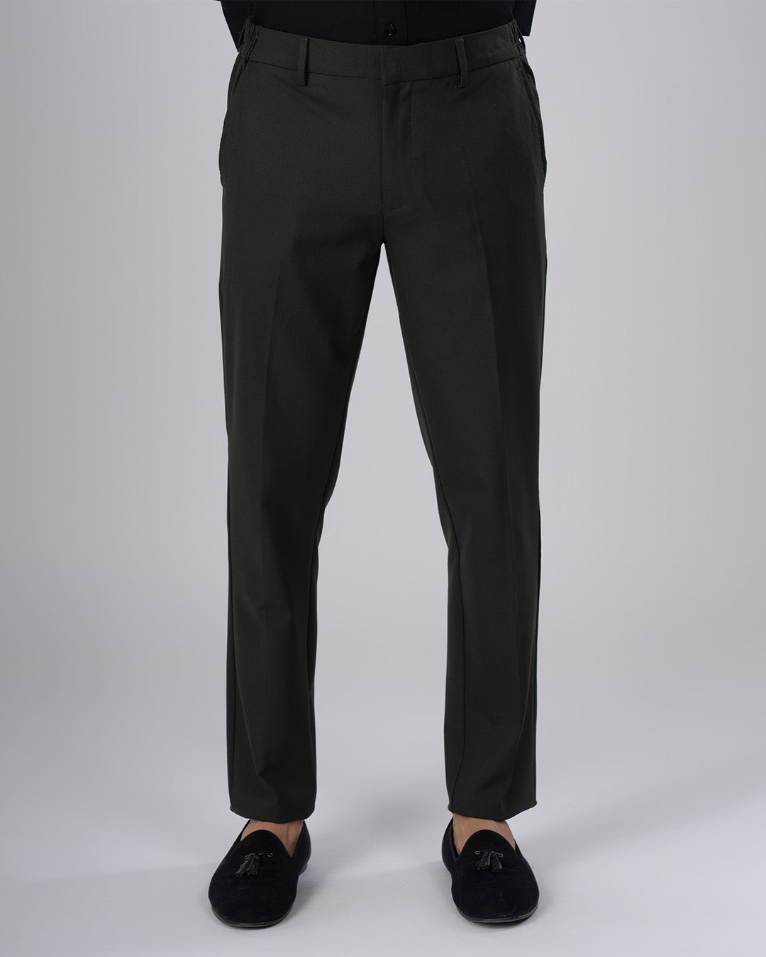 Easy Iron Flexi Tailored Trouser In Olive