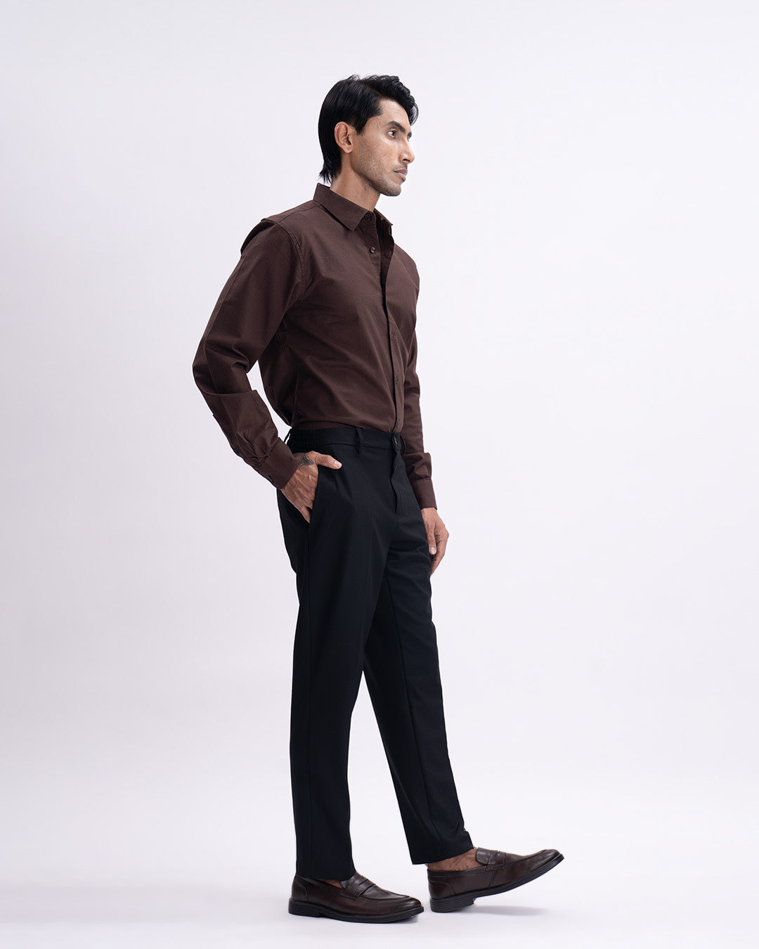 Easy Iron Flexi Tailored Trouser In Black