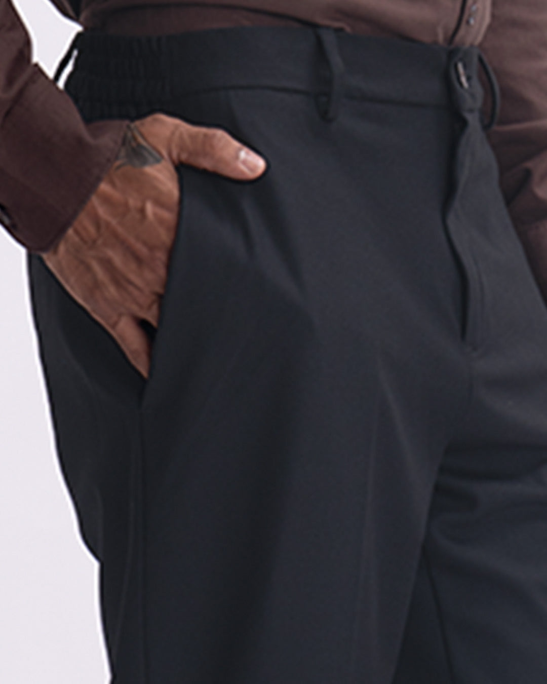 Easy Iron Flexi Tailored Trouser In Black