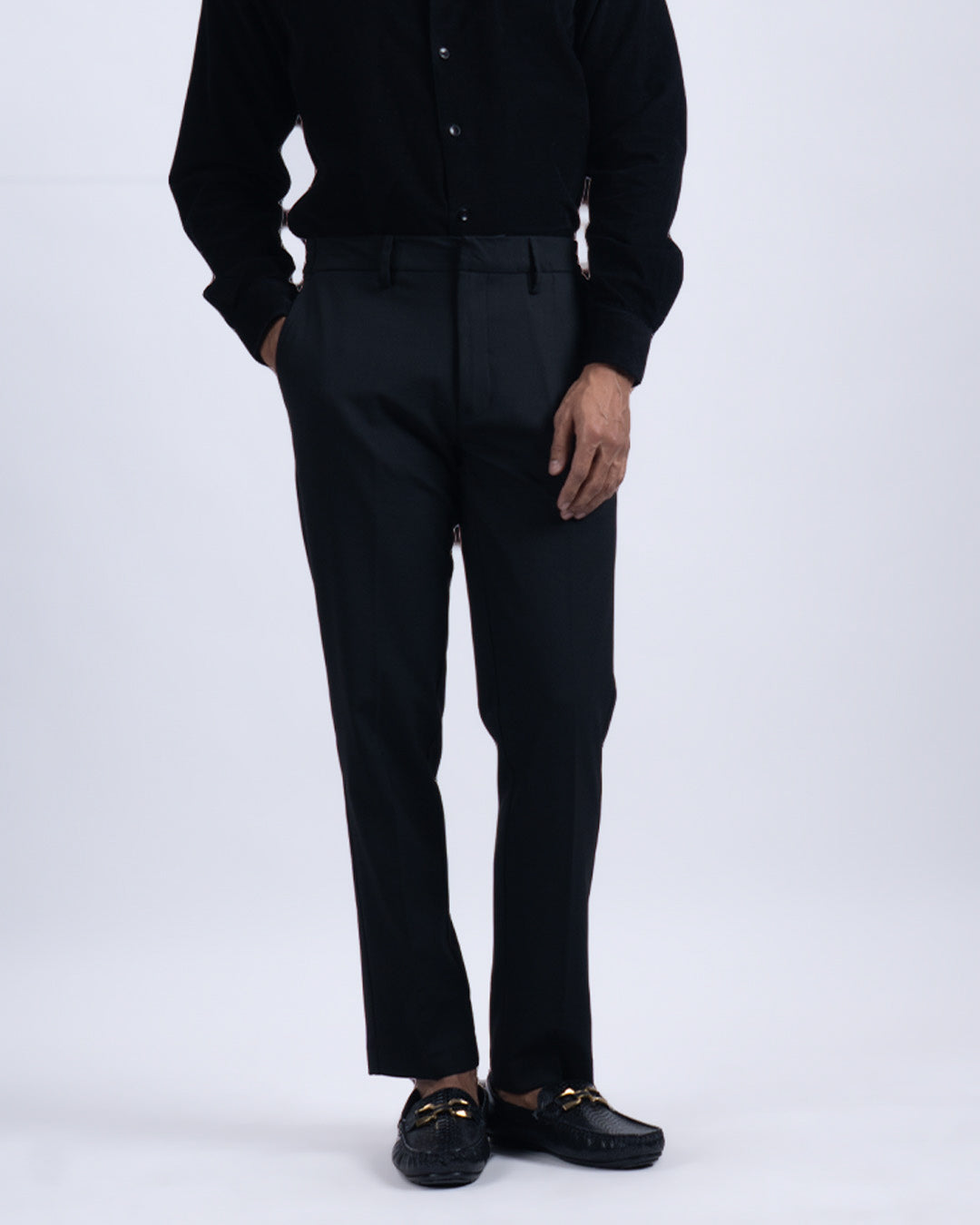 Easy Iron Flexi Tailored Trouser In Black