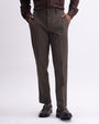 Easy Iron Flexi Tailored Trouser In Brown