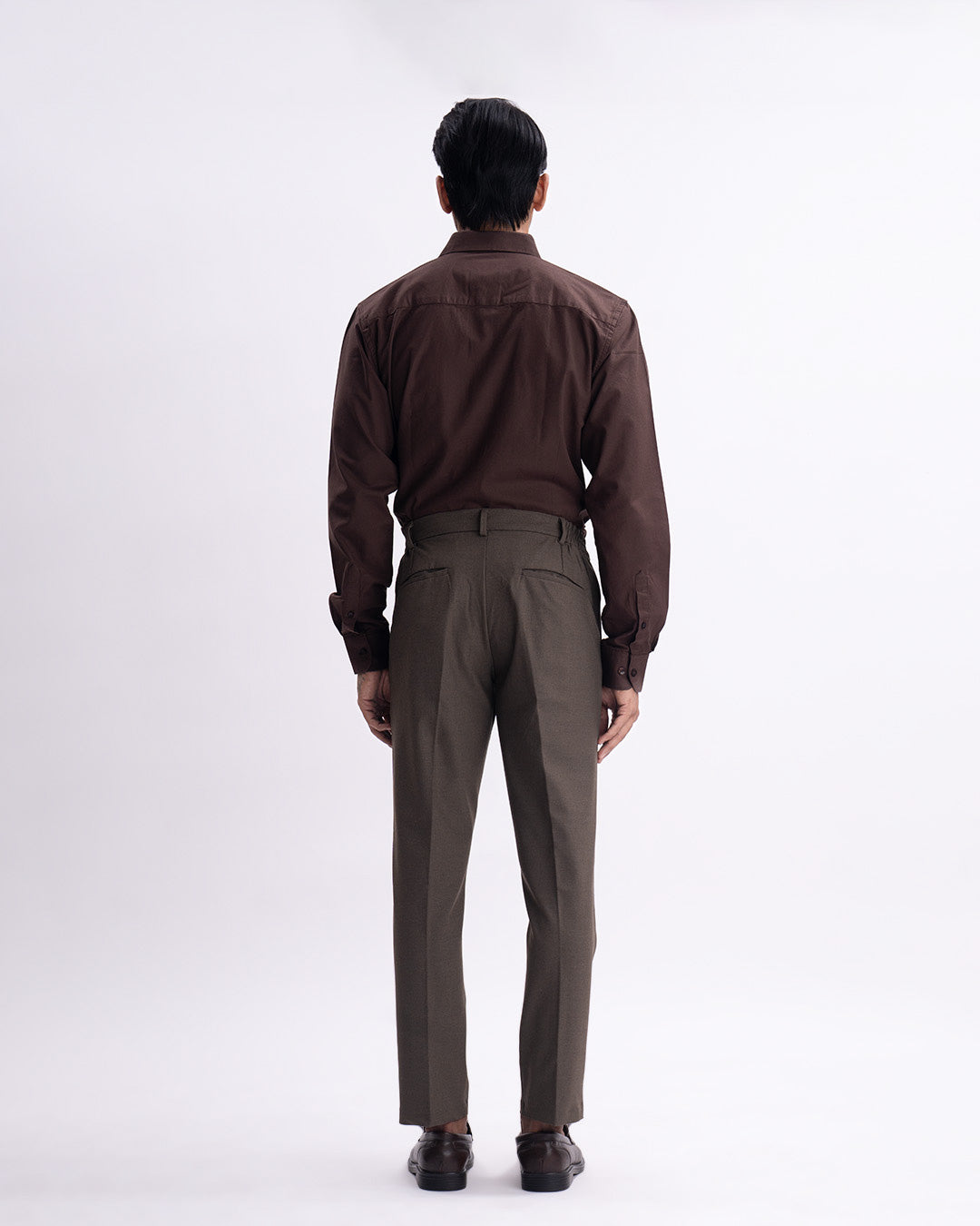 Easy Iron Flexi Tailored Trouser In Brown