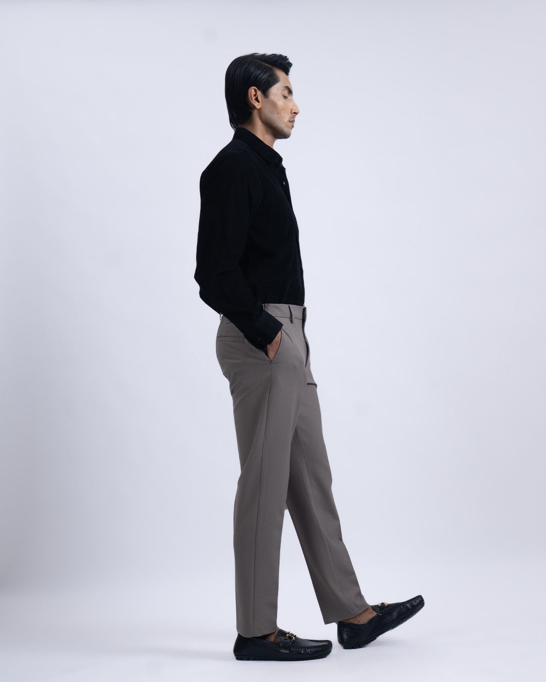 Easy Iron Flexi Tailored Trouser In Beige