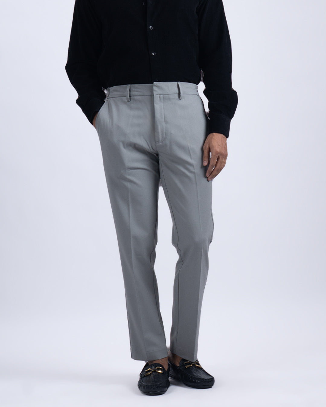 Easy Iron Flexi Tailored Trouser In Grey