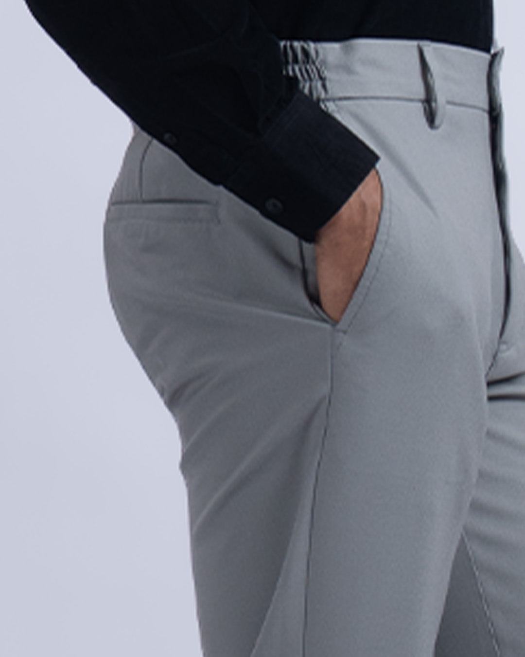 Easy Iron Flexi Tailored Trouser In Grey