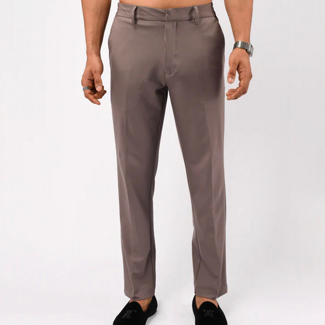 Easy Iron Flexi Tailored Trouser In Beige