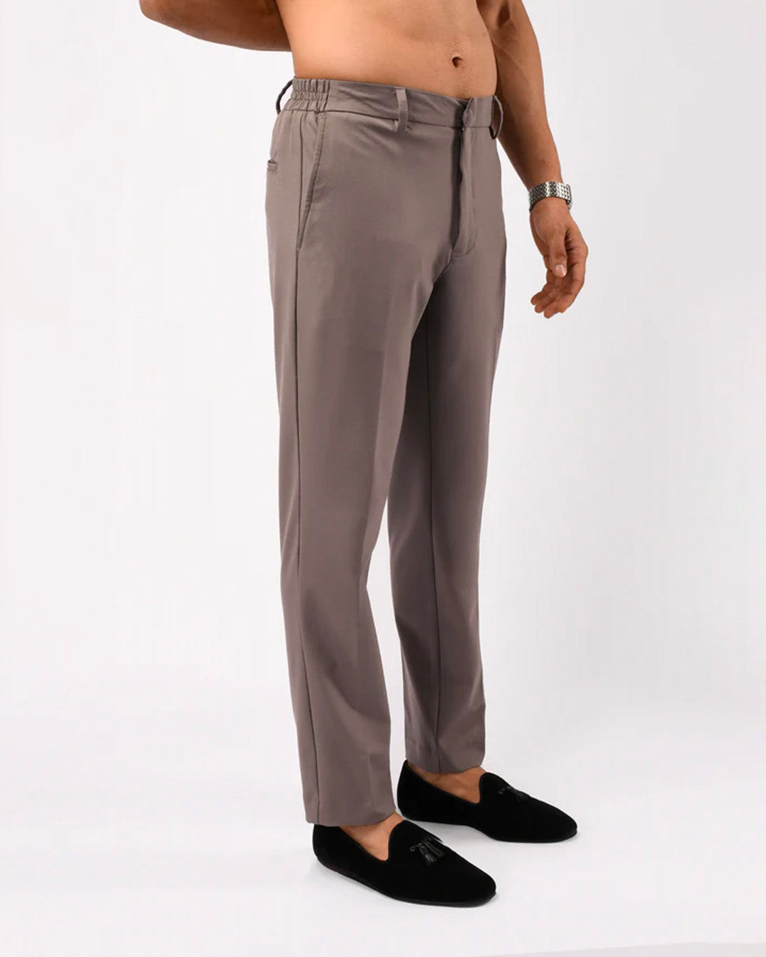 Easy Iron Flexi Tailored Trouser In Beige