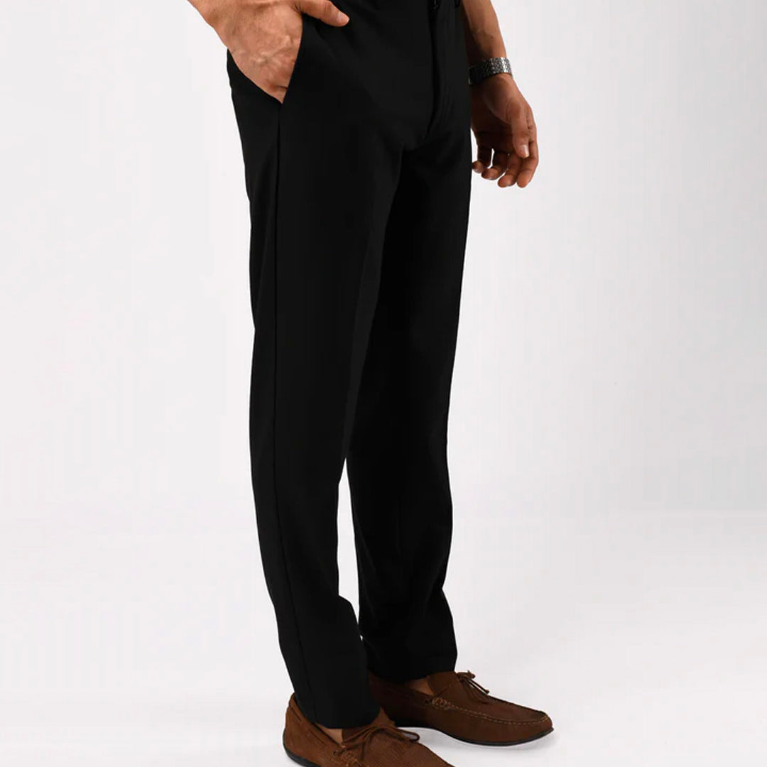 Easy Iron Flexi Tailored Trouser In Black