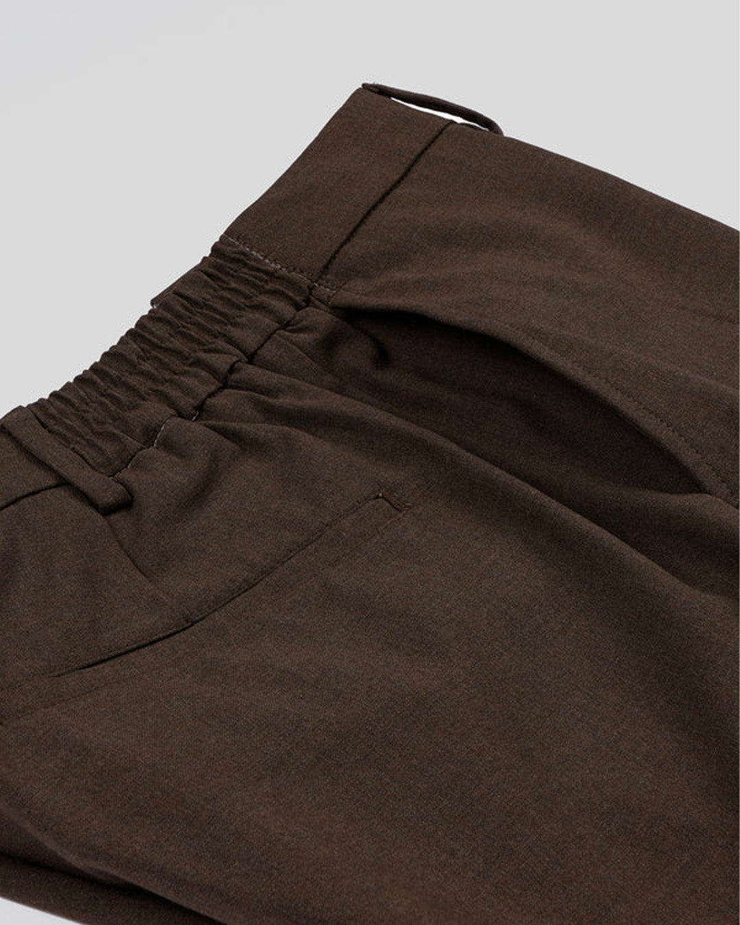Easy Iron Flexi Tailored Trouser In Brown