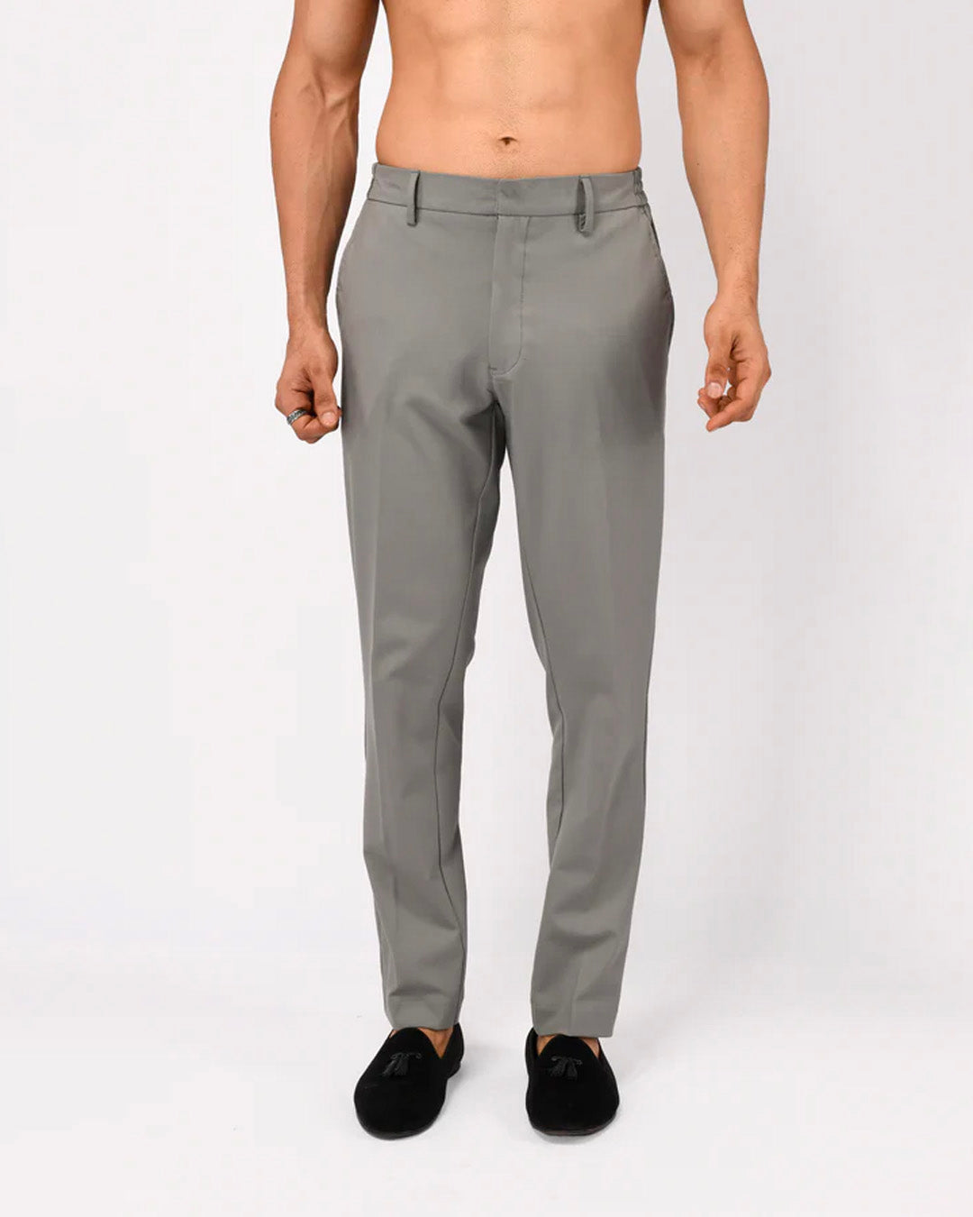 Easy Iron Flexi Tailored Trouser In Grey
