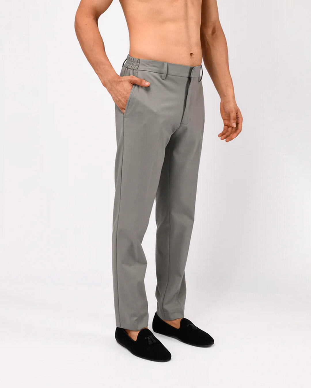 Easy Iron Flexi Tailored Trouser In Grey