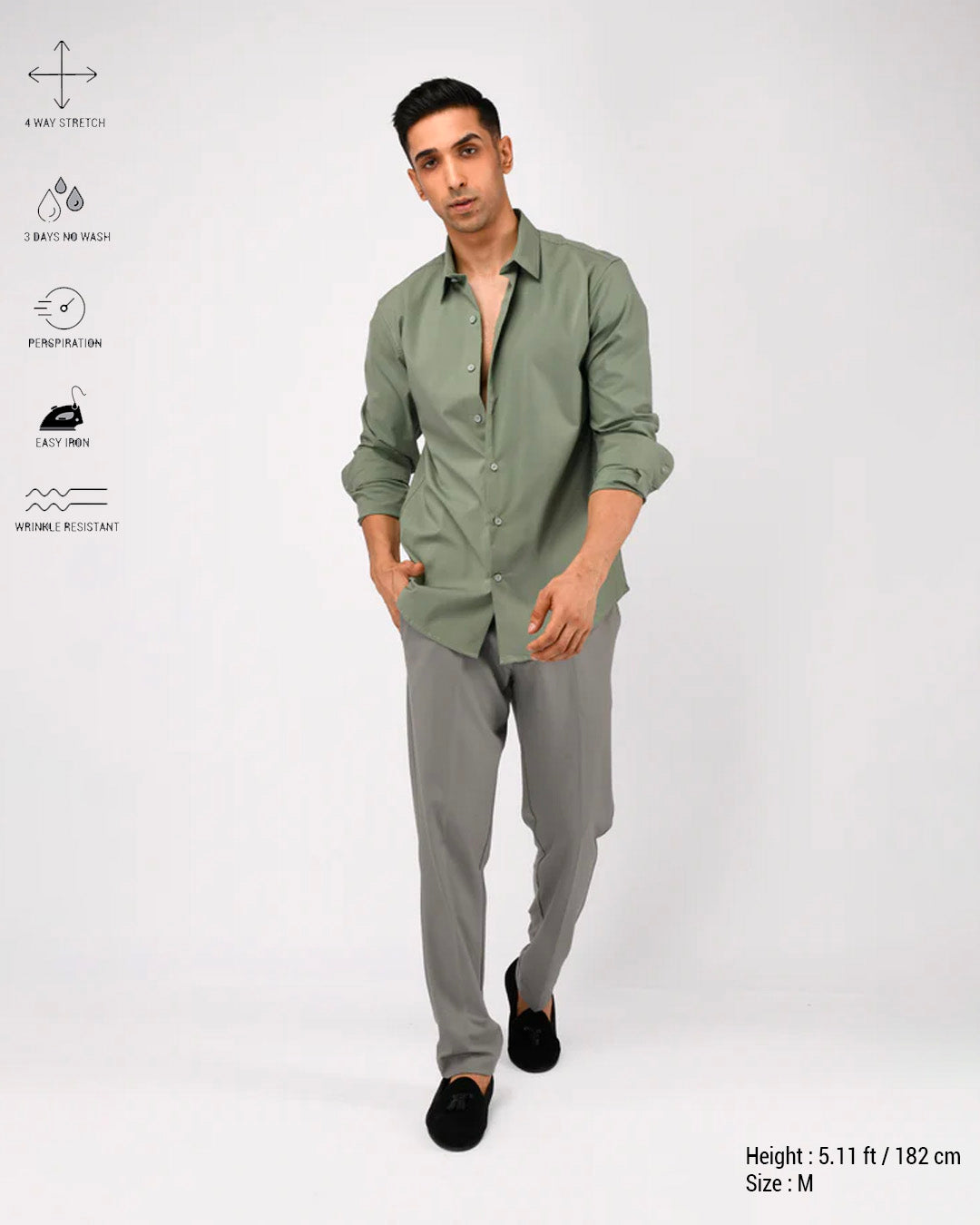 Easy Iron Flexi Tailored Trouser In Grey