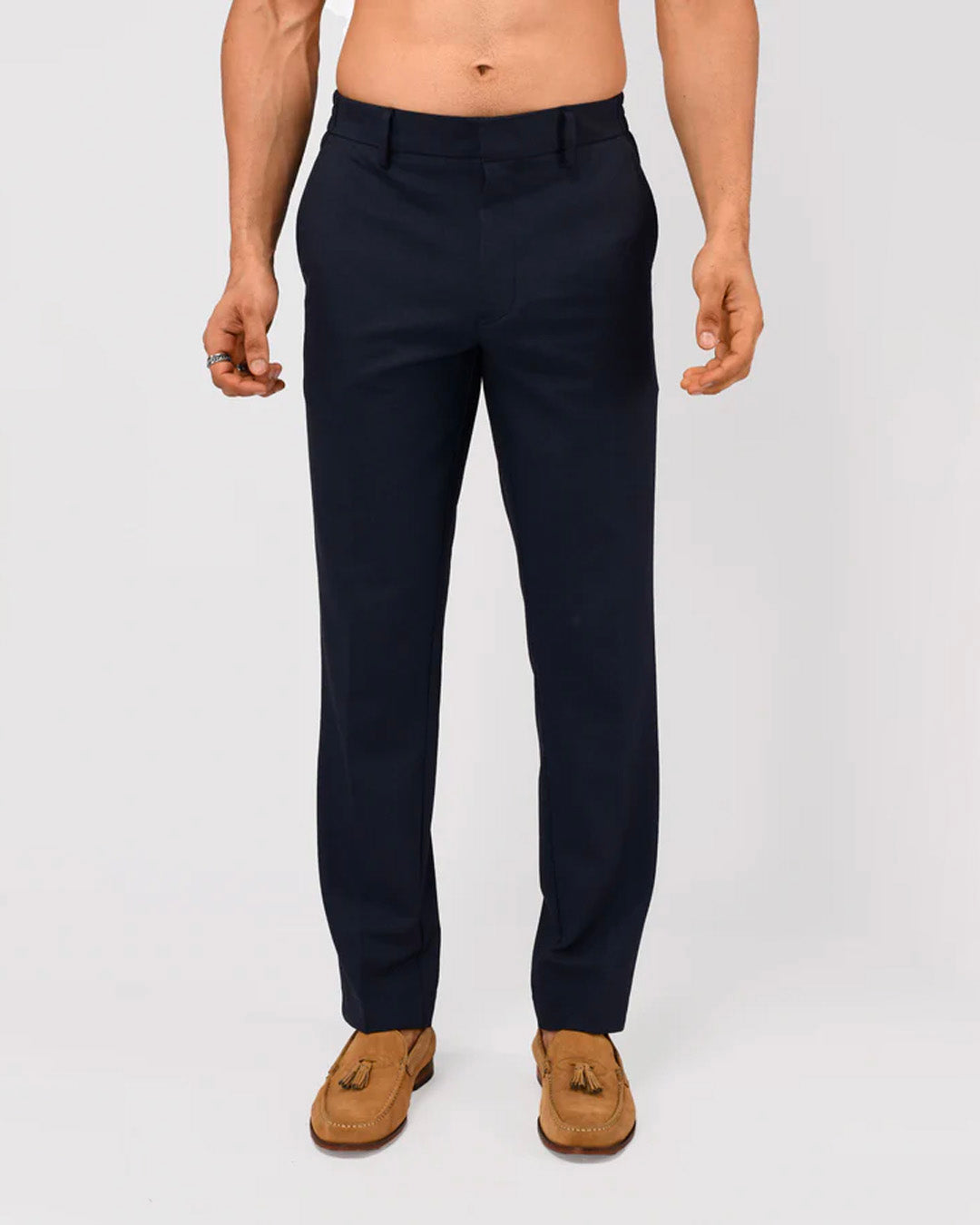 Easy Iron Flexi Tailored Trouser In Navy