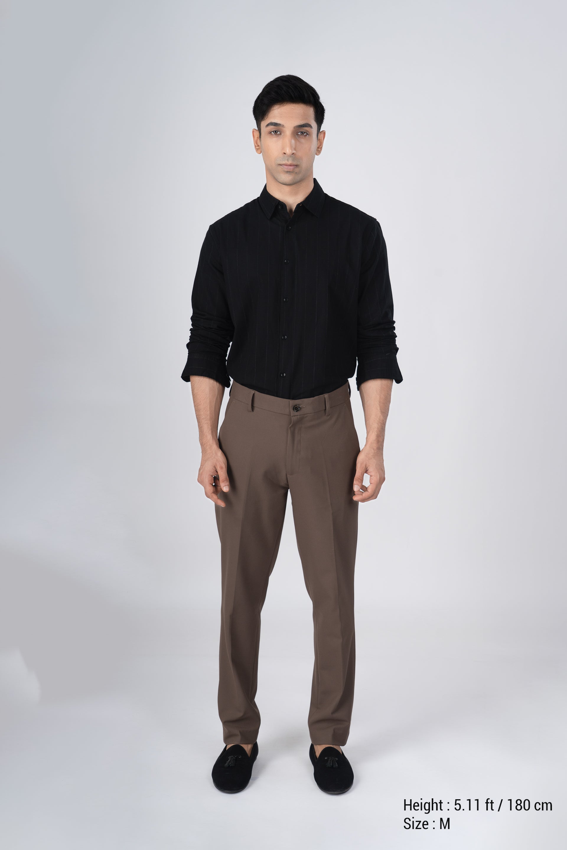 Soft Stripe Tailored Shirt In Black