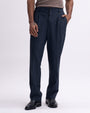 Easy Iron Flexi Relaxed Trouser In Navy