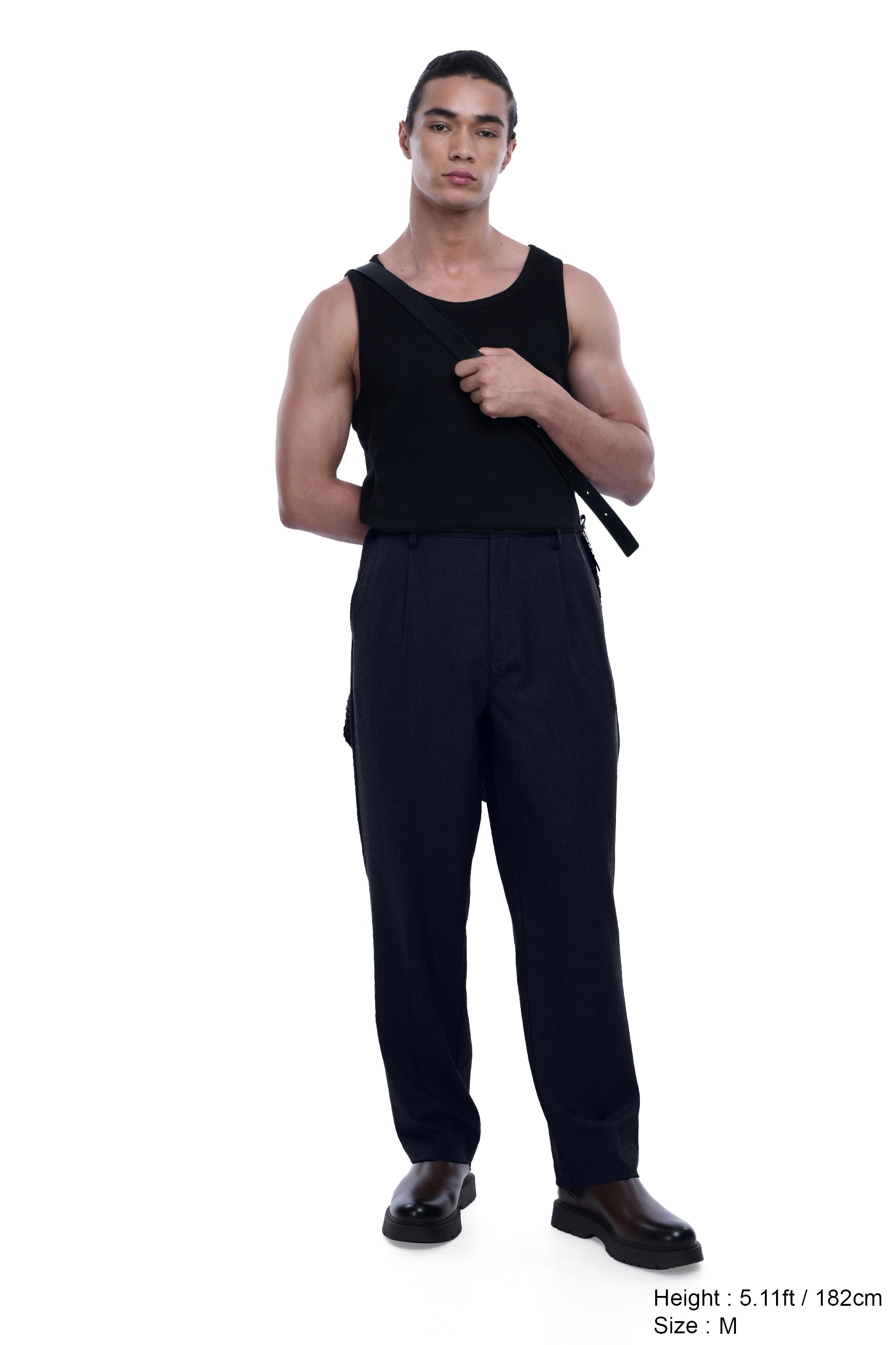 EASY IRON RELAXED TROUSERS IN BLUE