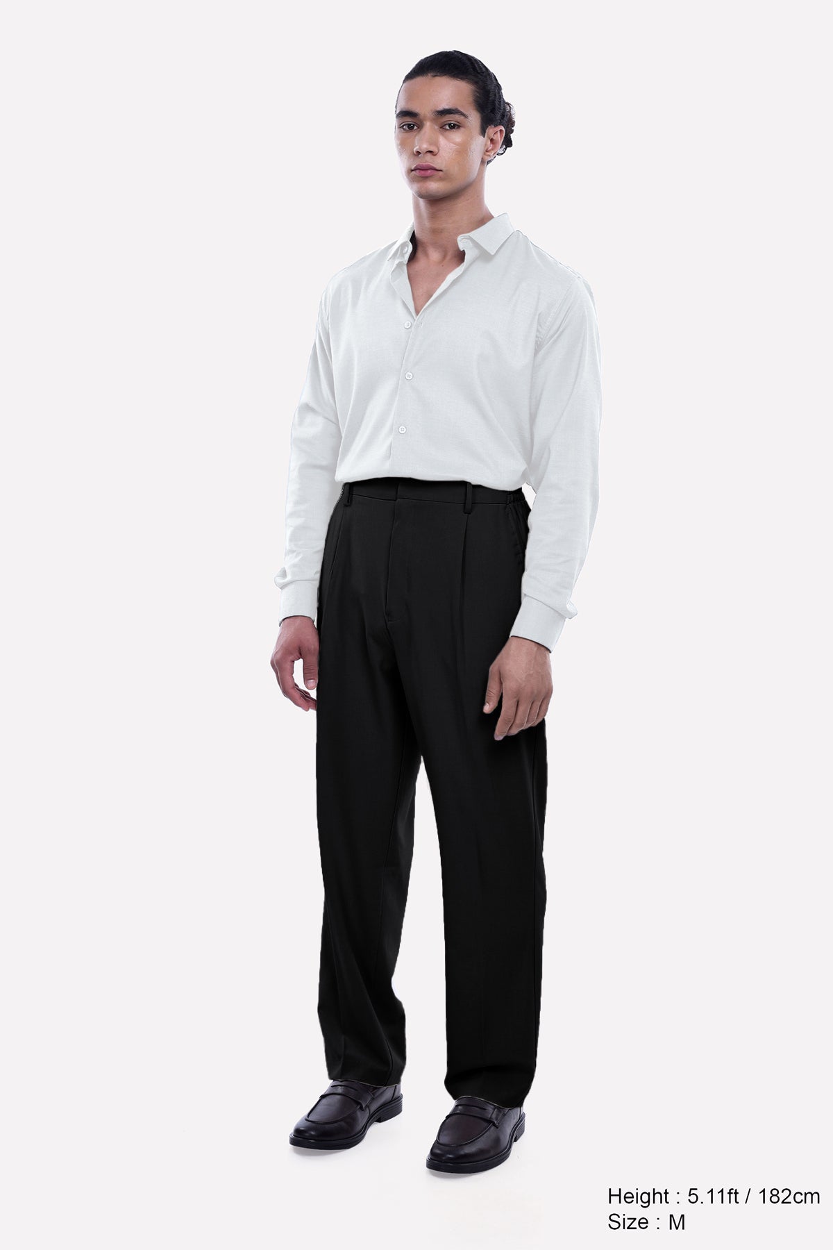 Easy Iron Flexi Relaxed Trouser In Black