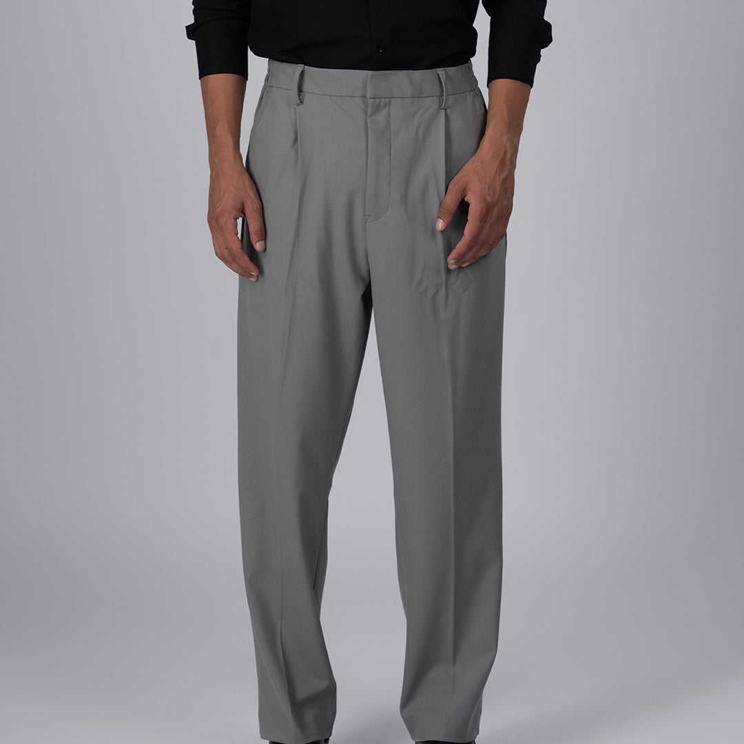 Easy Iron Flexi Relaxed Trouser In Grey