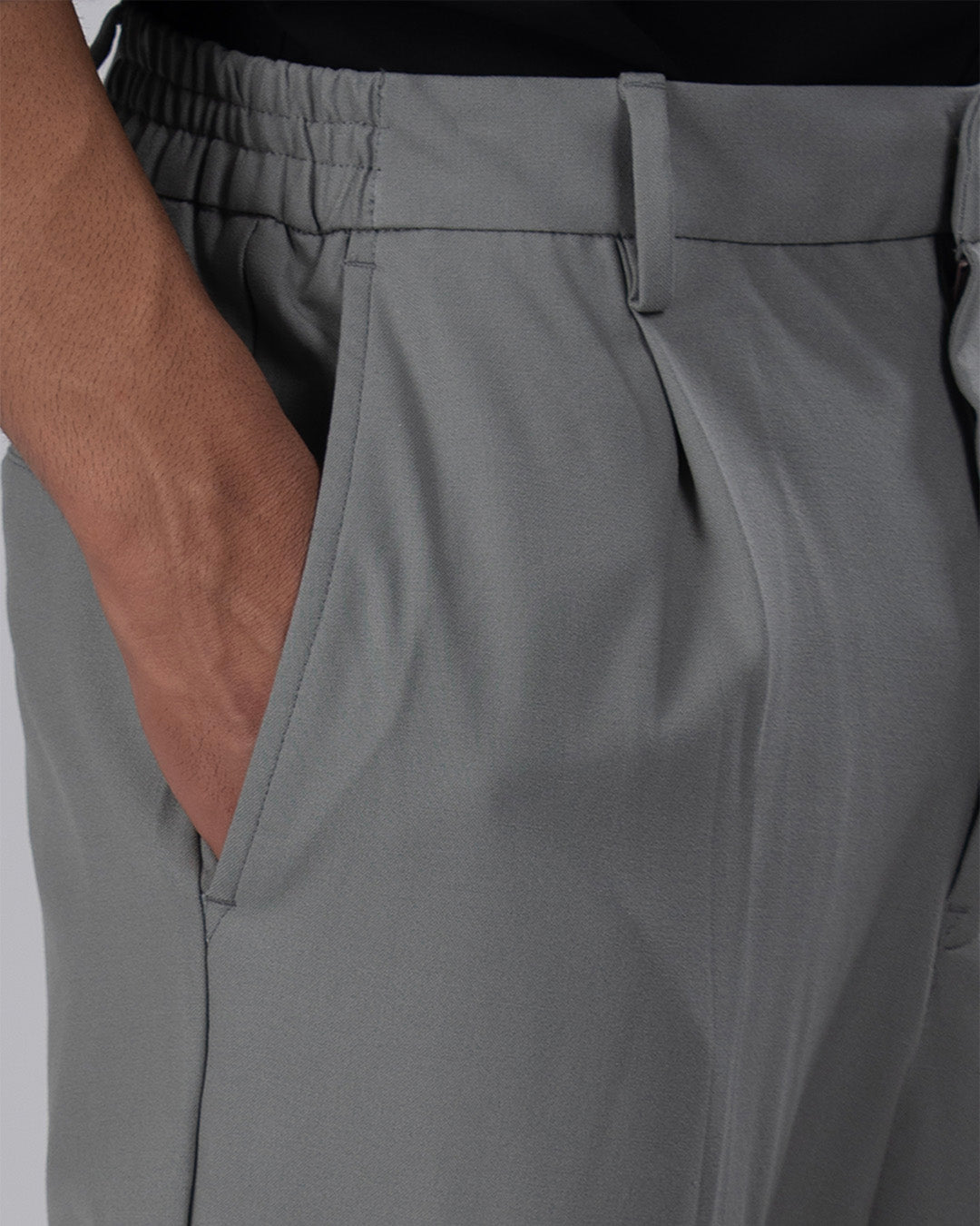 Easy Iron Flexi Relaxed Trouser In Grey