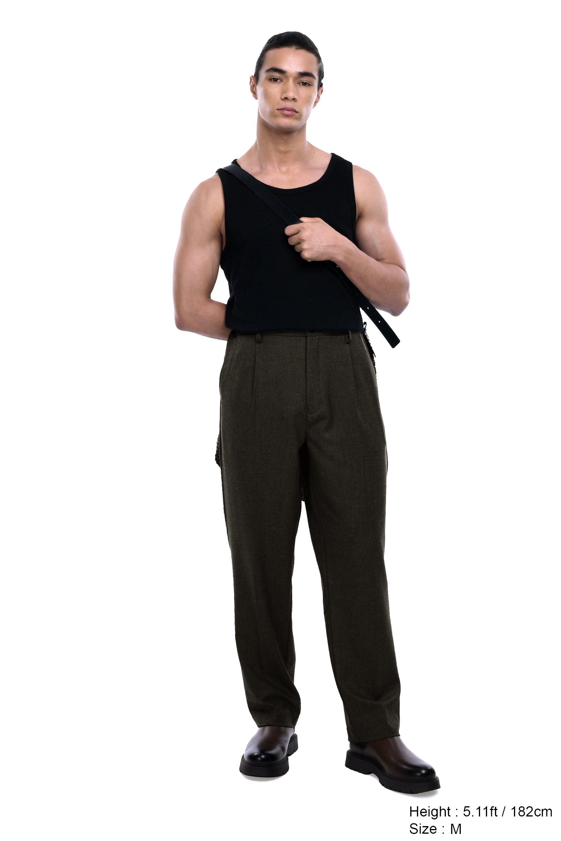 EASY IRON RELAXED TROUSERS IN DARK GREY