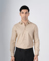 Easy Iron Textured Shirt In Beige