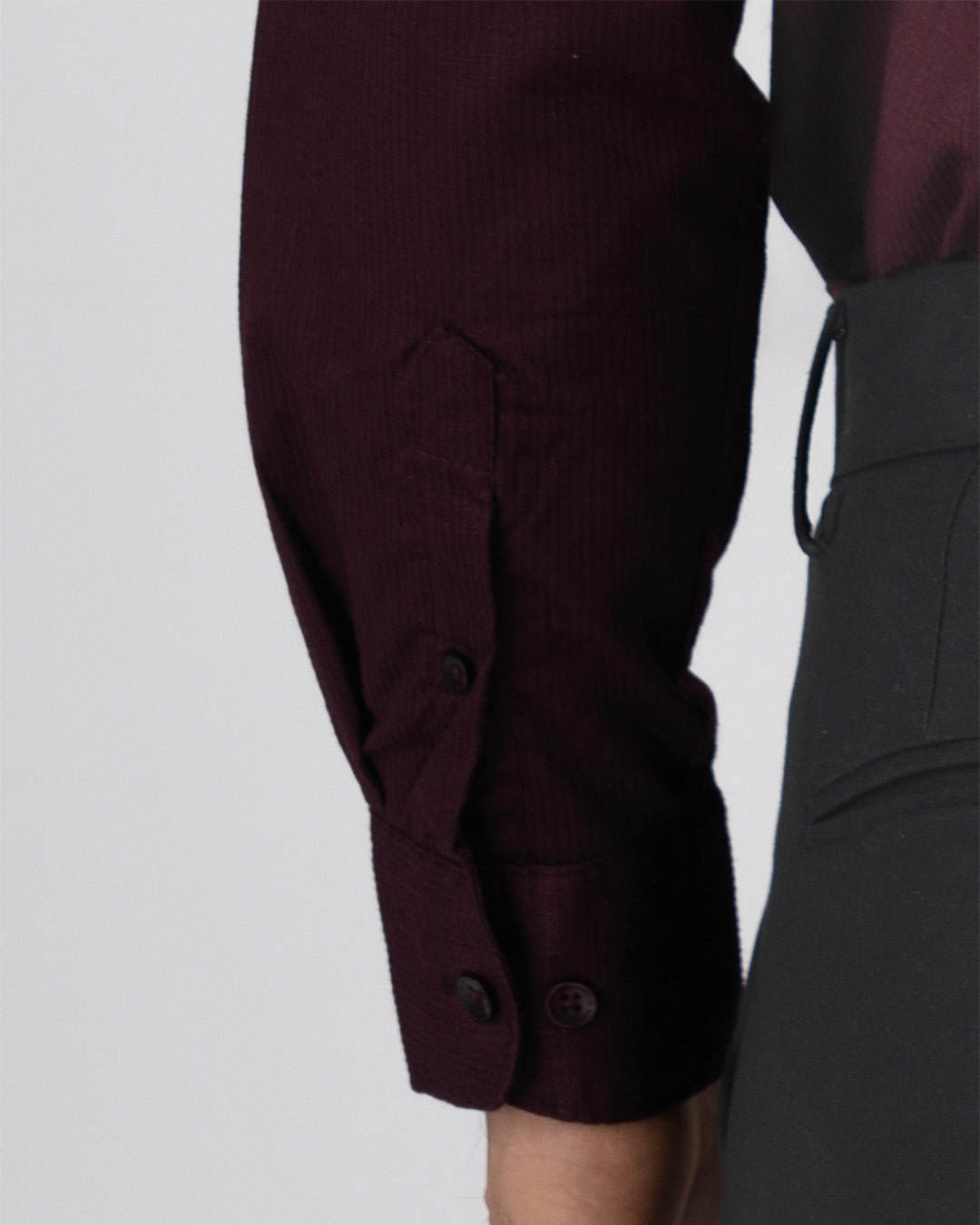 Easy Iron Textured Shirt In Wine