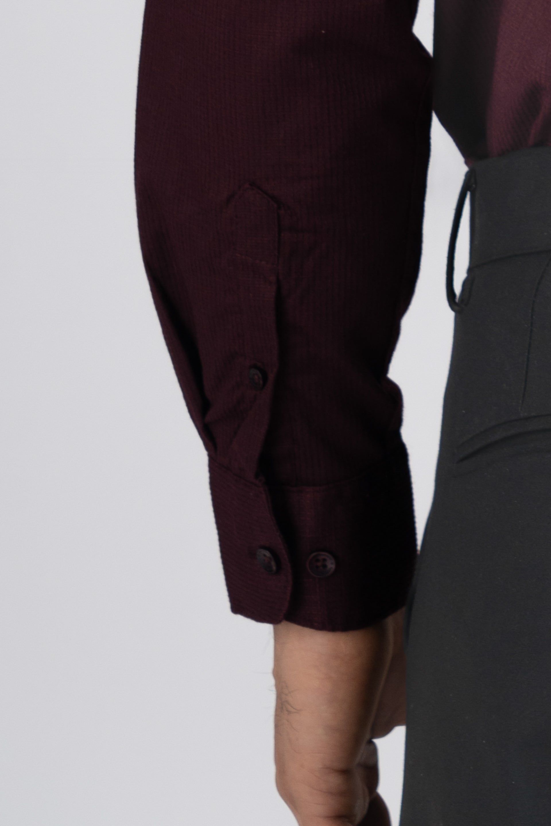 Easy Iron Textured Shirt In Wine