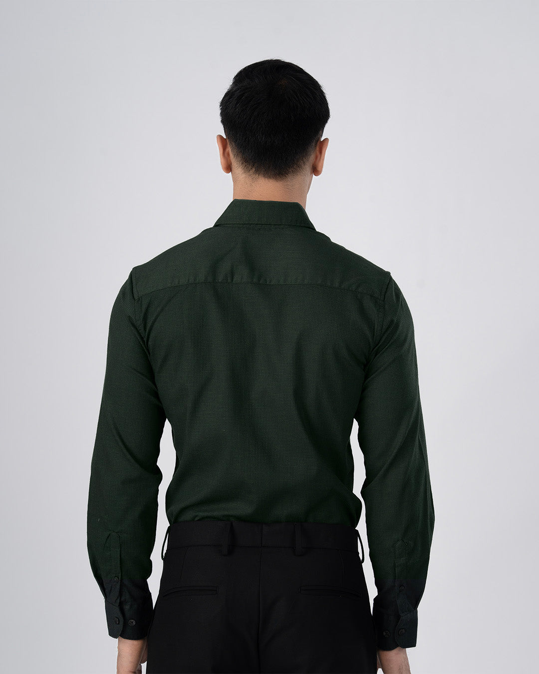 Easy Iron Textured Shirt In Olive