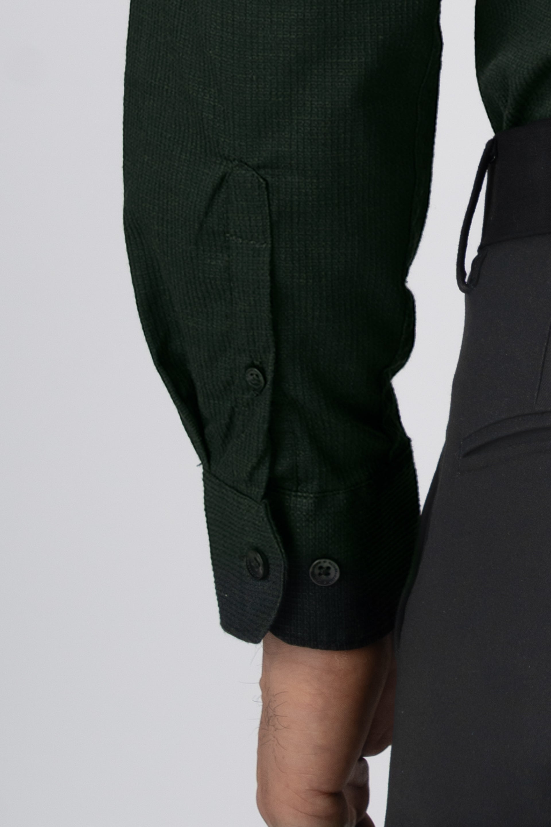 Easy Iron Textured Shirt In Olive