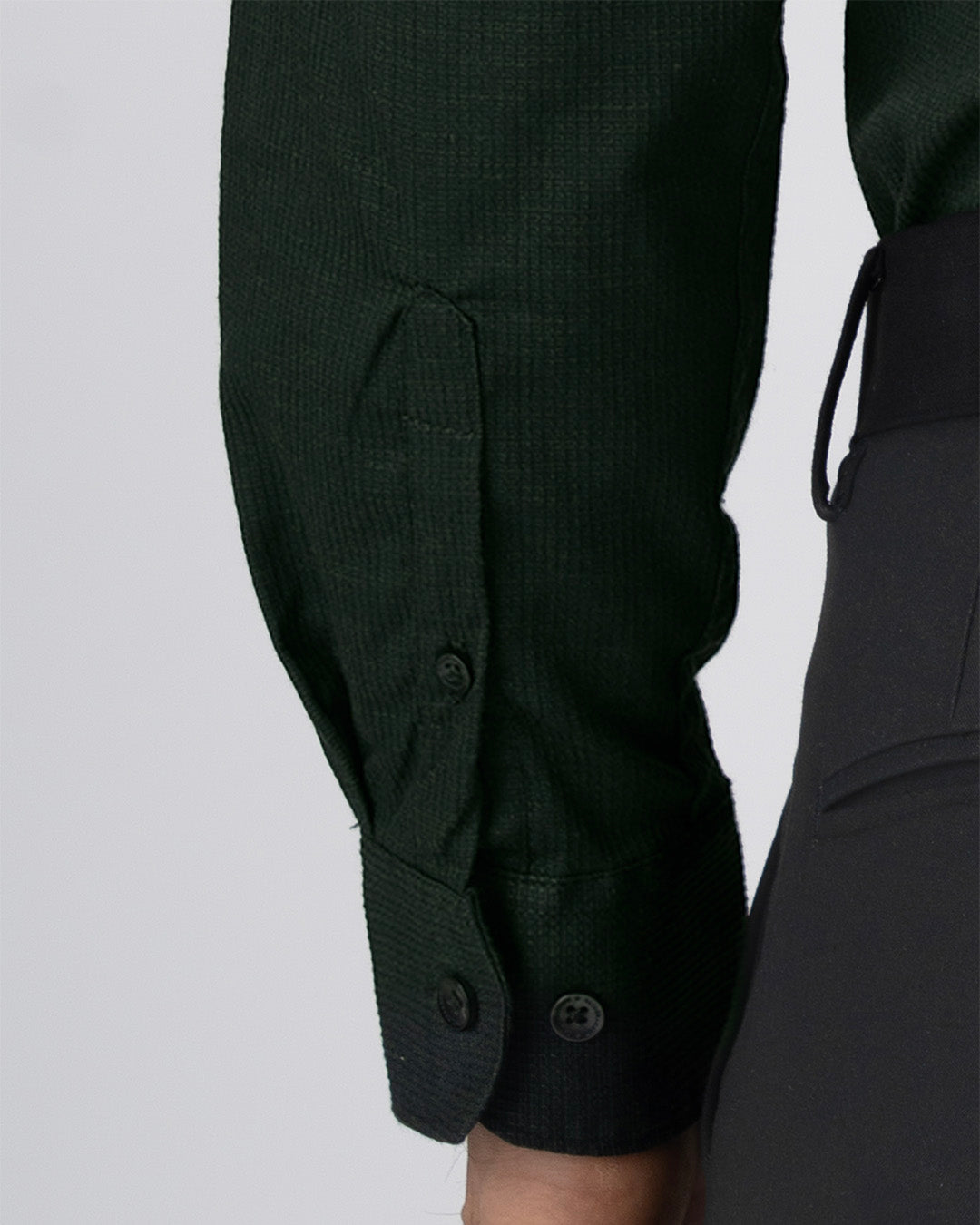 Easy Iron Textured Shirt In Olive