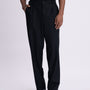 Soft Iron Flexi Pinstriped Relaxed Pants In Black