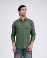 Classic Cotton Cargo Shirt In Green