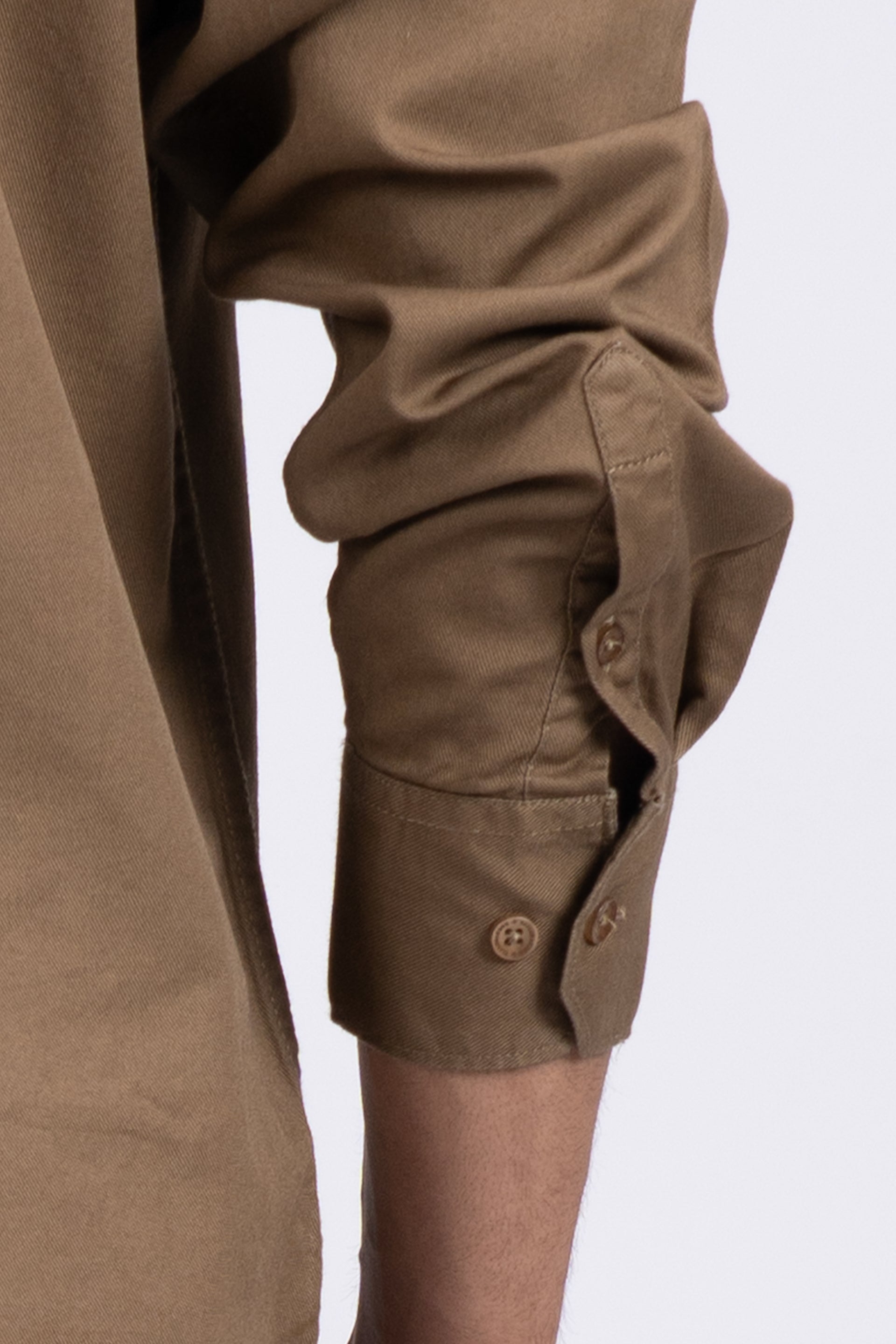 Classic Cotton Cargo Shirt In Khaki