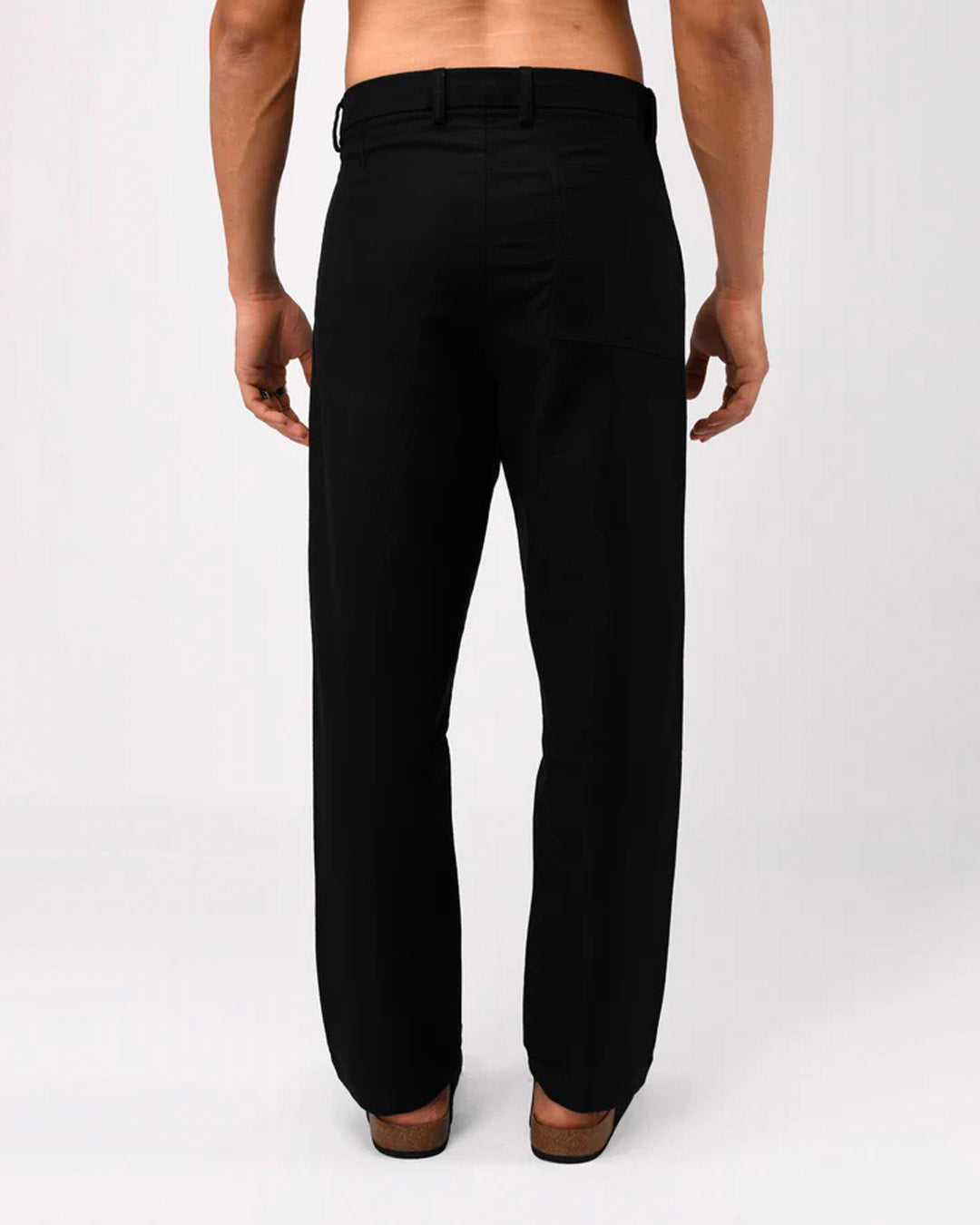 Soft Modal Relaxed Trouser In Black