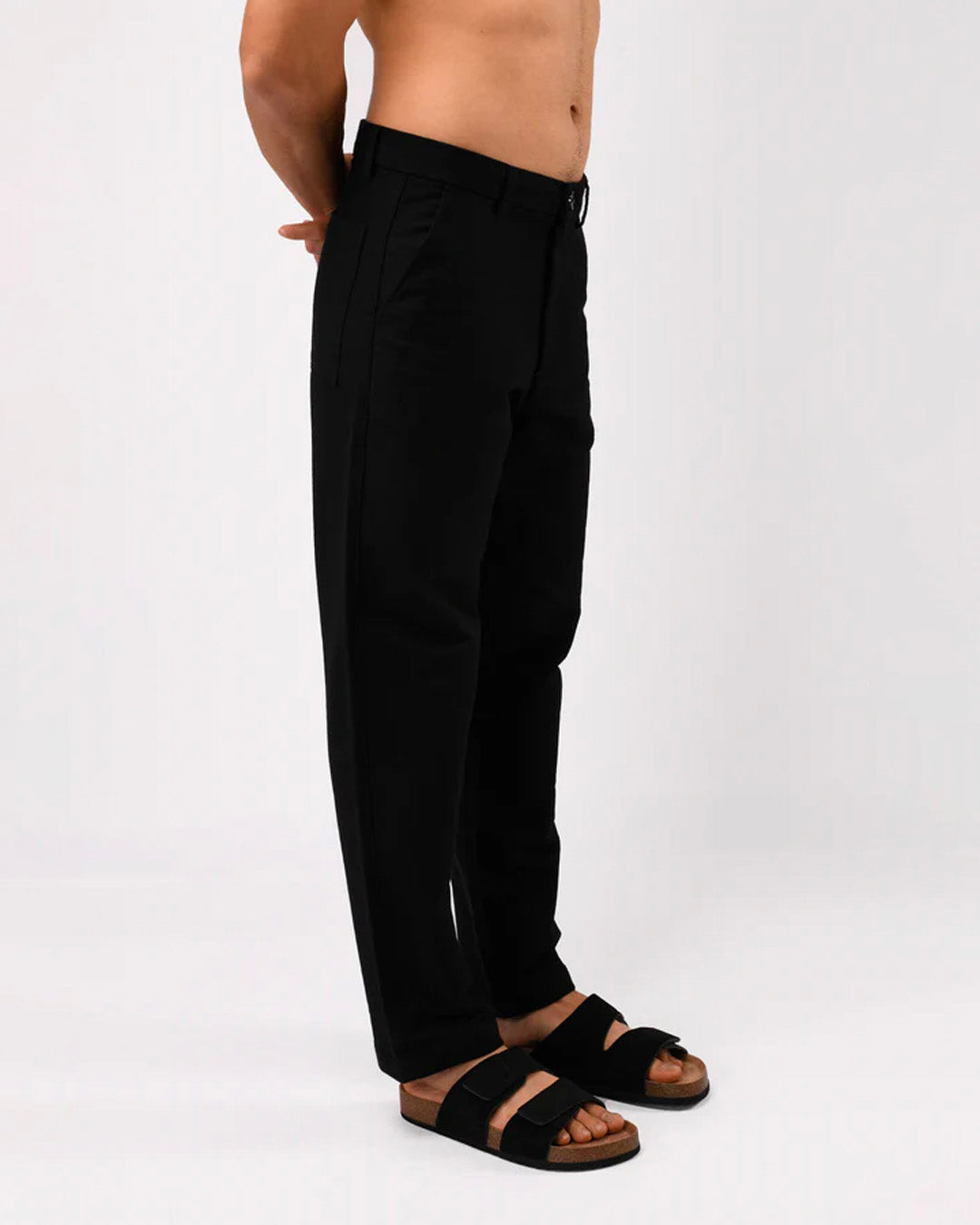 Soft Modal Relaxed Trouser In Black