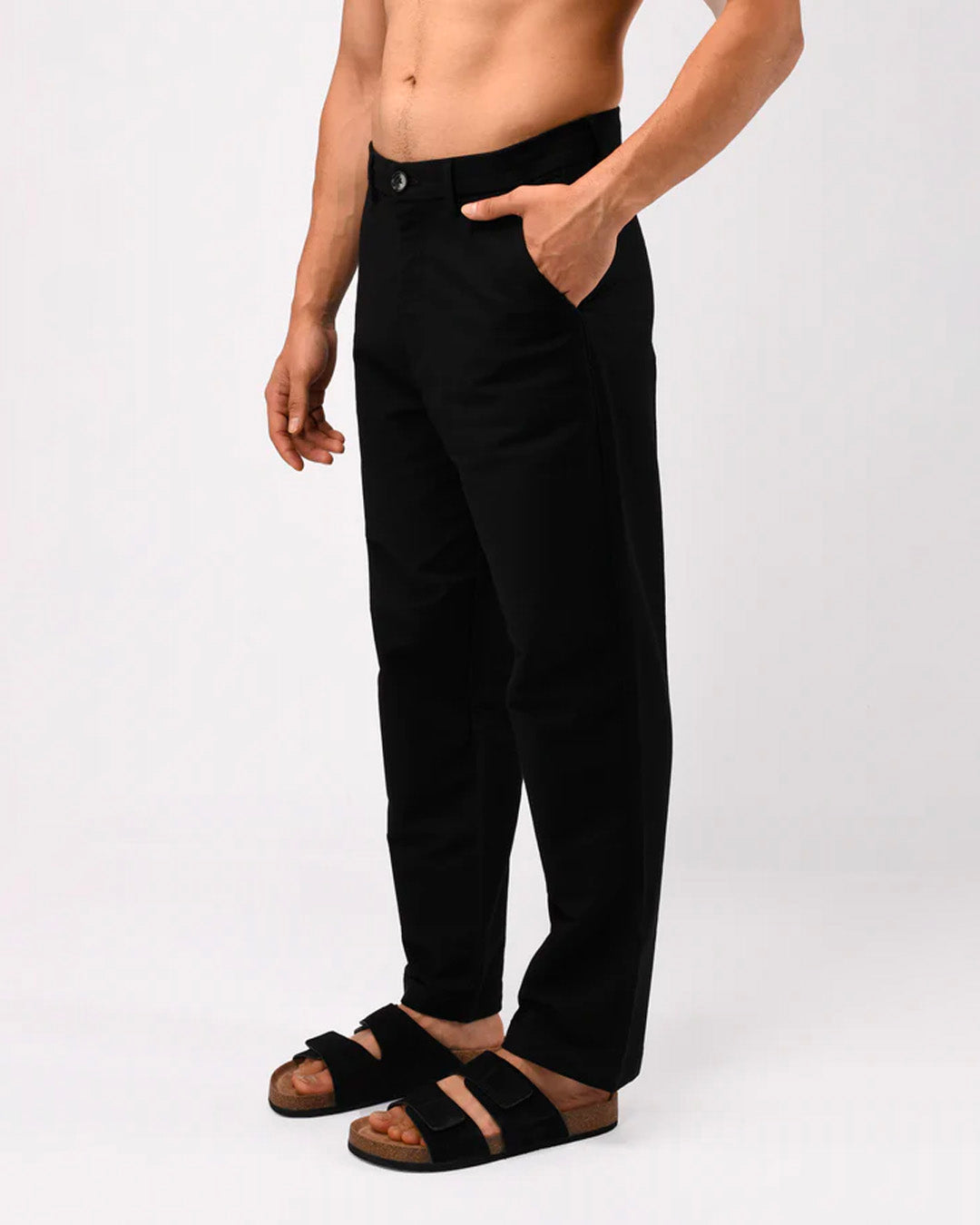 Soft Modal Relaxed Trouser In Black