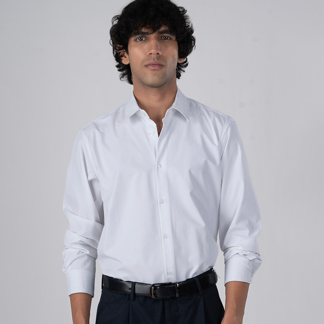 Featherlite Wrinkle Resistant Shirt In White