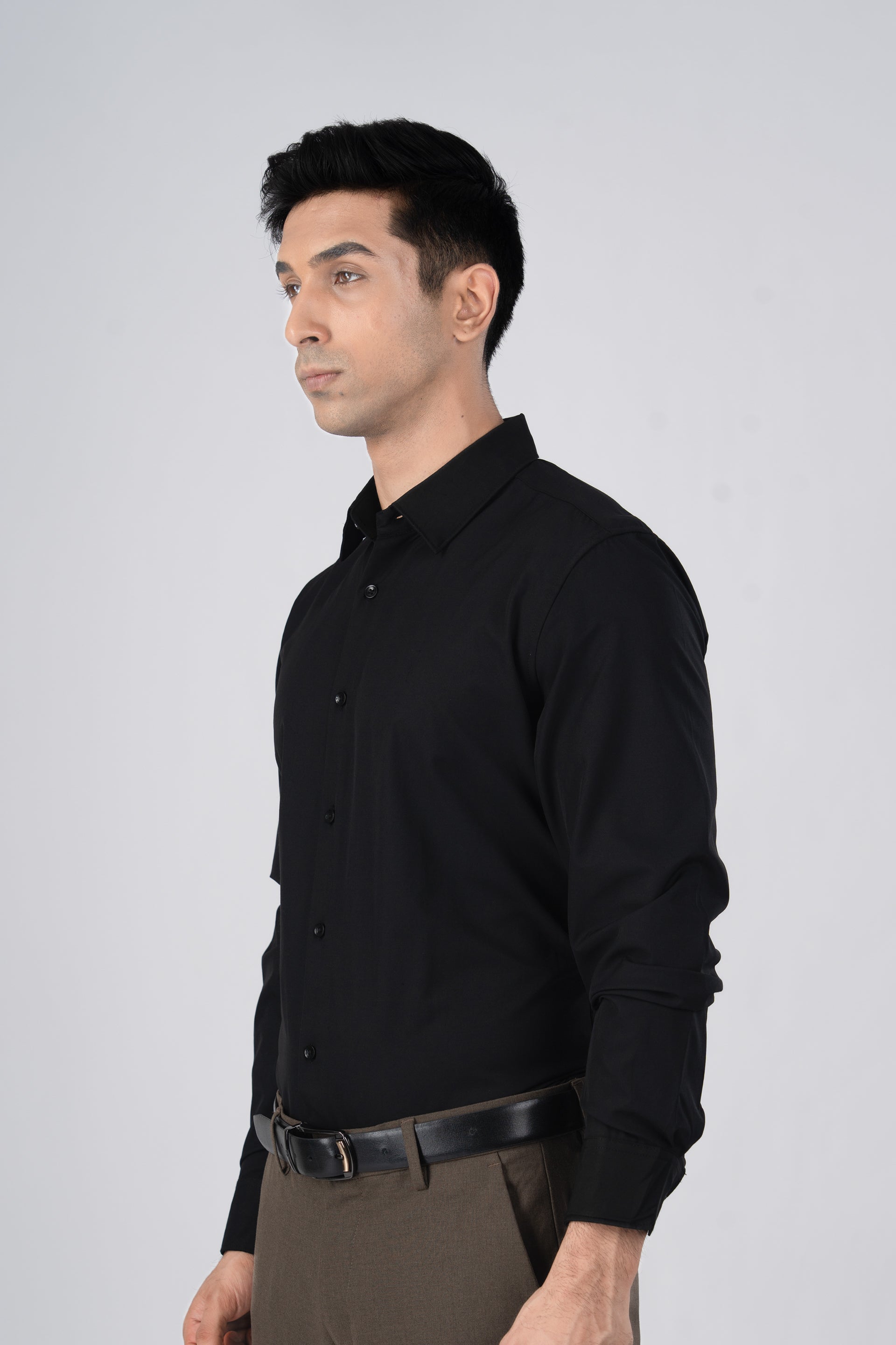 Featherlite Wrinkle Resistant Shirt In Black