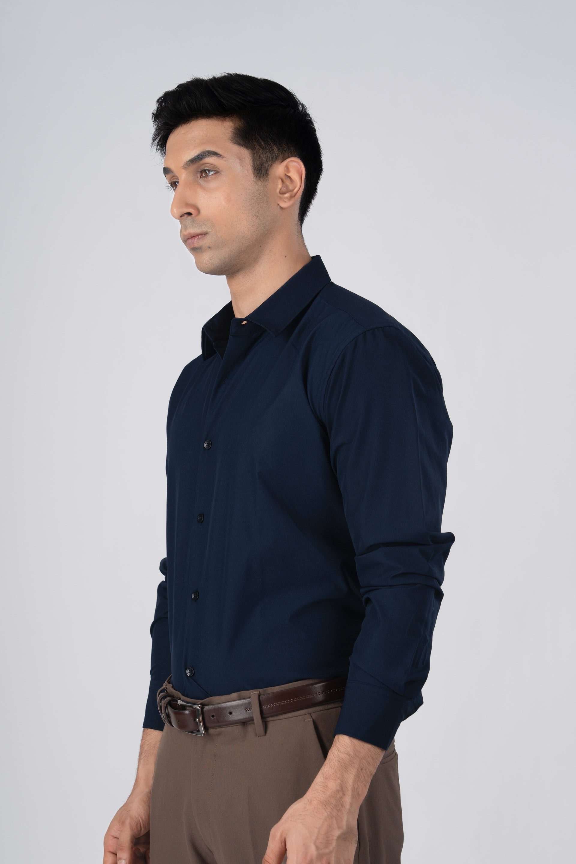 Featherlite Wrinkle Resistant Shirt In Navy