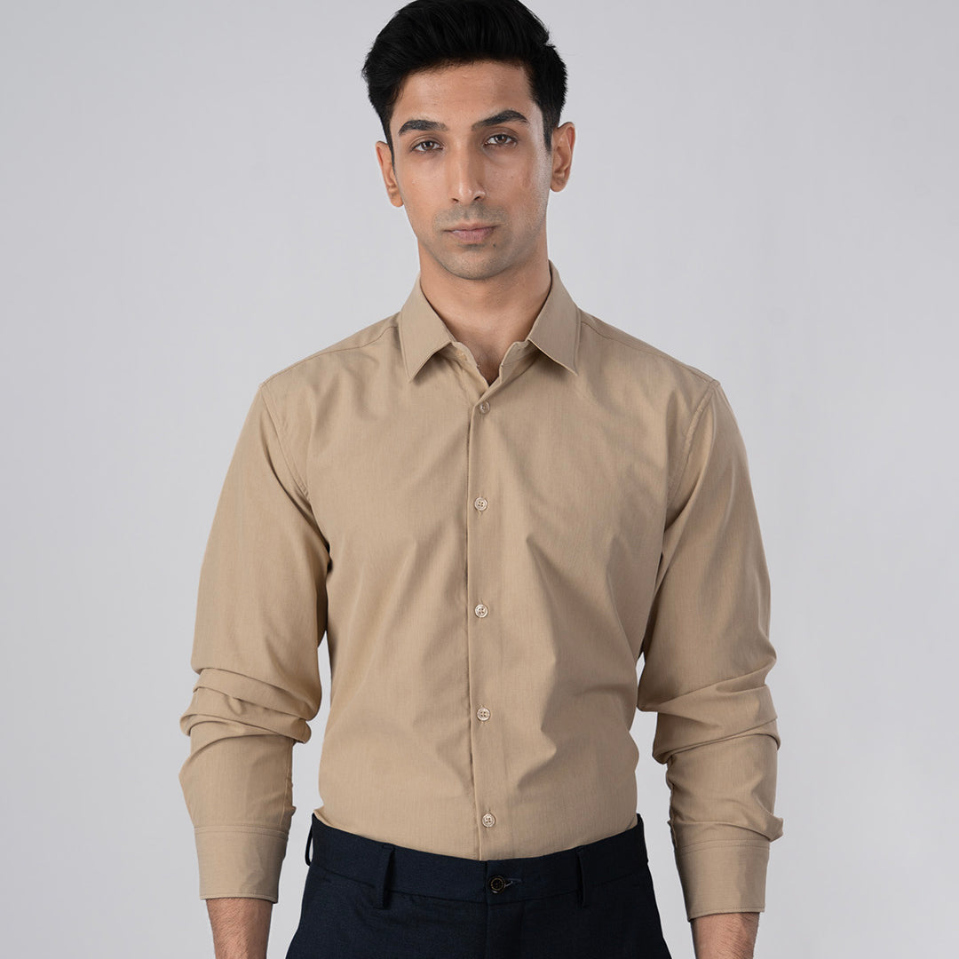Featherlite Wrinkle Resistant Shirt In Cream