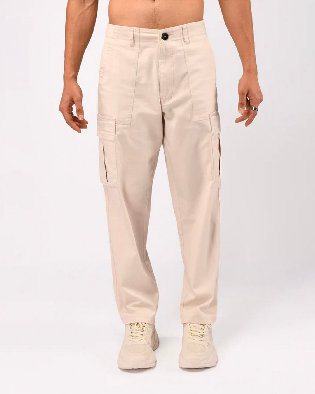 Carpenter Relaxed Cargos In Cream