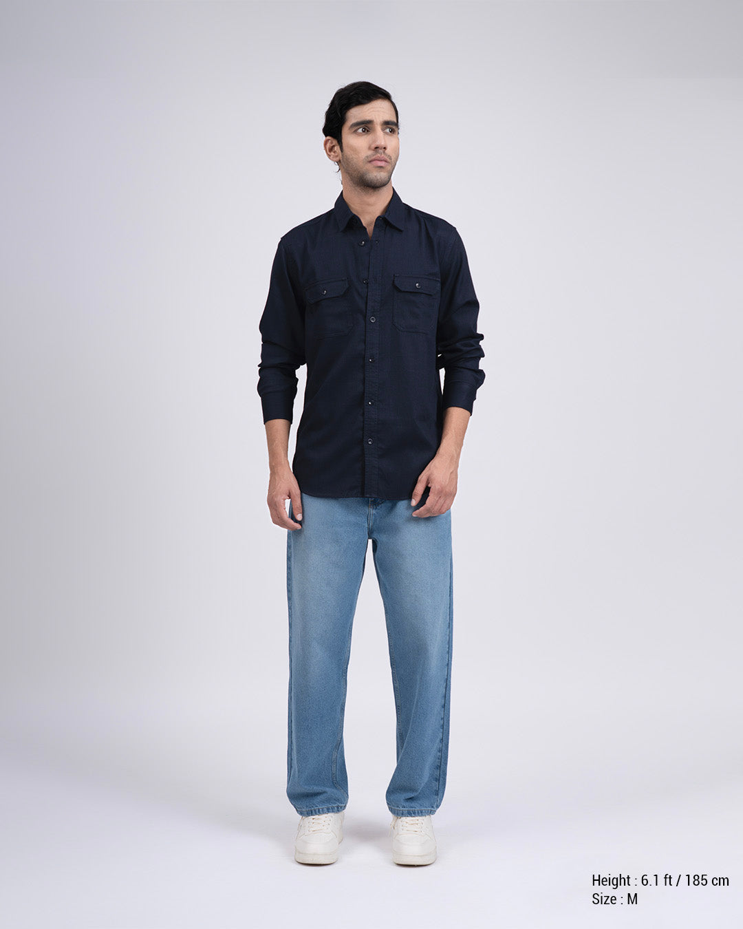 Easy Iron Cord Cargo Shirt In Navy