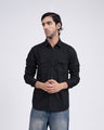 Easy Iron Cord Cargo Shirt In Black