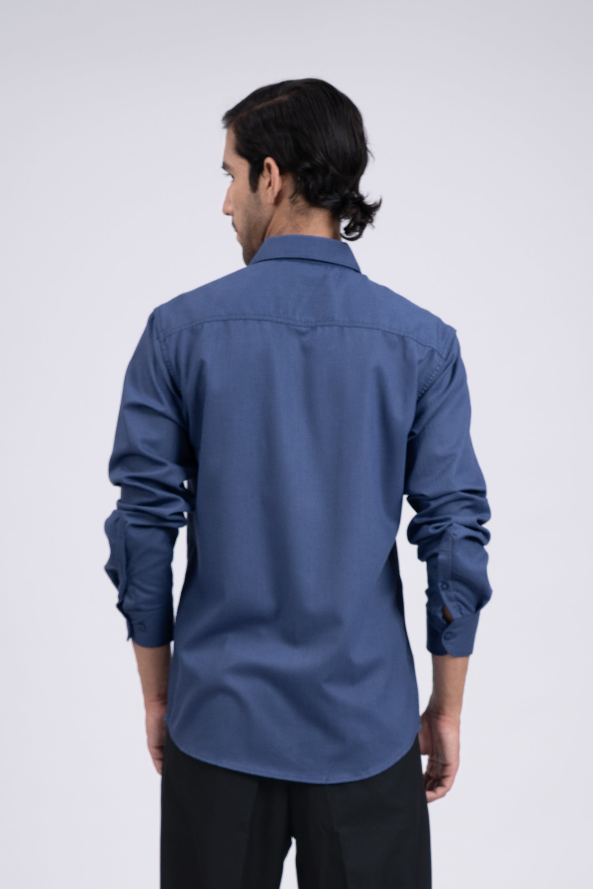Easy Iron Cord Cargo Shirt In Blue