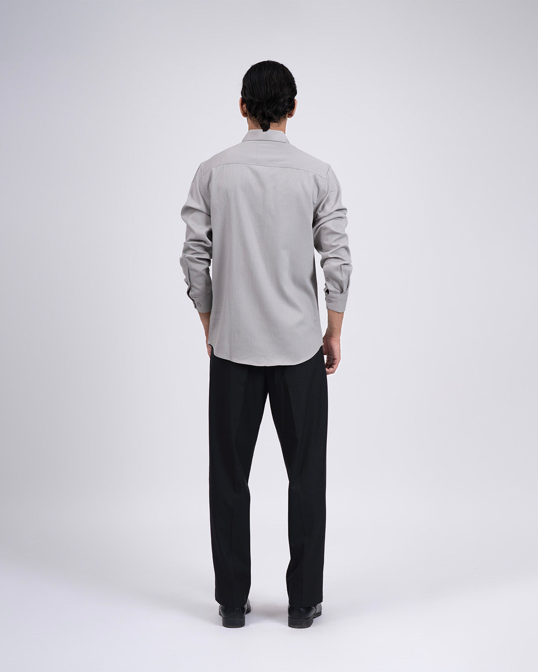 Easy Iron Cord Cargo Shirt In Grey